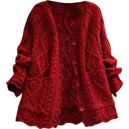 PEONFLY 2021 Fashion Women Weave Solid Sweater Cashmere Cardigan Sweater High Quality Casual Elastic Jumper Girl Red white