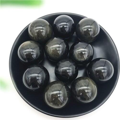 1pc Natural Golden Obsidian Ball Jin Yao Stone Quartz Crystal Sphere Gemstone Balls Reiki Healing Natural Stones and Minerals