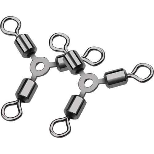 10/20PCS Three Way Rolling Swivels Fishing Connector Rolling Swivels Accessories Fishhook Tackle