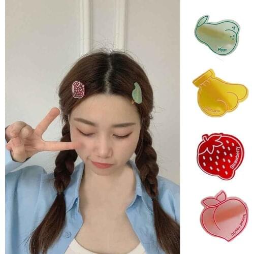 2021 Korean Baby Girls Fruit Hair Clips Strawberry Pear Peach Banana Carrot Cute Hair Pins Barrettes Hair Accessories New