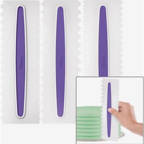 3pcs/set Purple Pastry Set Plastic Fondant Spatulas Scraper Cake Smoother DIY Cake Baking Decorating Tool Kitchenware