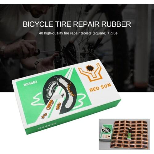 48pcs 25mm Bike Tire Rubber Patch Cycle Repair Tool Kits Cycling Bike Tire Inner Tube Puncture Patch Repairing Repair Kit Set