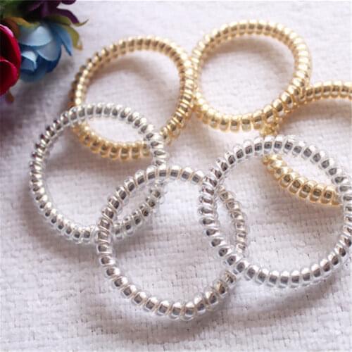 5X Girl Elastic Telephone Wire Hair Bands Ropes Ponytail Holder Hair Tie Style