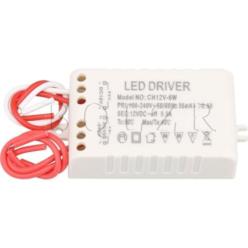 BQLZR LED Voltage Driver Transformer DC12V 6W 0.5A Output for 12V DC Led Light