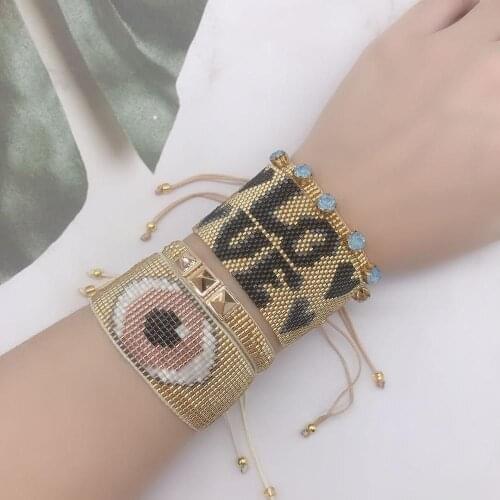 ZHONGVI Boho Bracelet Pulseras Mujer Moda Women Turkish Evil Eye Bracelets 2020 MIYUKI Jewelry Handmade Armband Crystal New