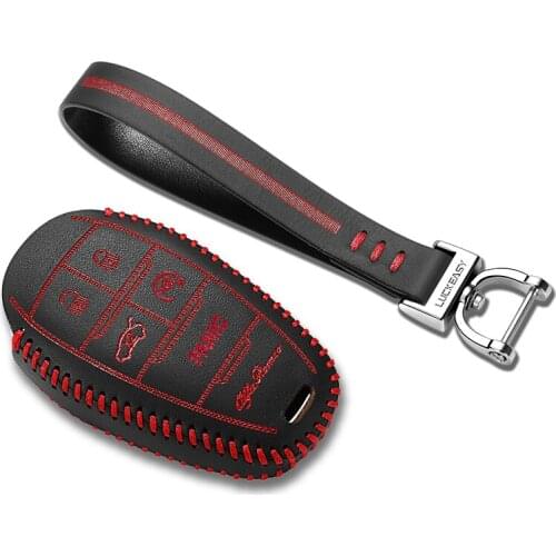 Car key case cover for alfa romeo giulia 2017 2018 alfa romeo stelvio leather holster car key bag Key Case 5 button key2p