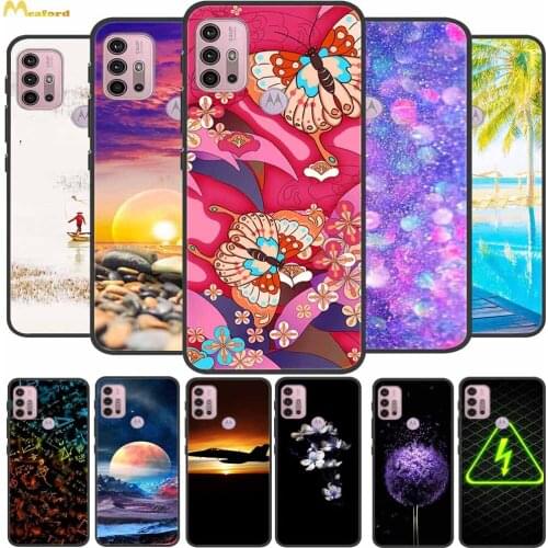 For Moto G30 Case Silicone Soft Phone Cover For Motorola G20 Moto One Macro G10 Case MotoG30 Cute Fighter Butterfly Black TPU