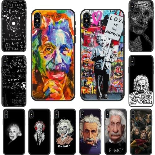 Famous Scientist Physicist Albert Phone Case Cover Hull For iphone 5 5s se 2 6 6s 7 8 12 mini plus X XS XR 11 PRO MAX black art