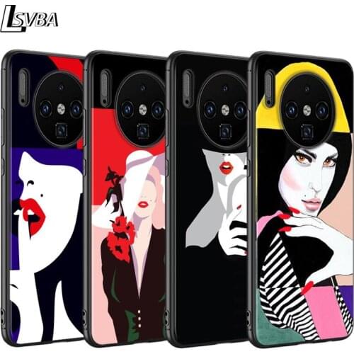 For Huawei Mate 30 20 10 Pro Lite Case Abstract art Fashion Girl Back Shell for Huawei Y9 Y7 Y6 Pro Y5 2019 2018 Phone Case