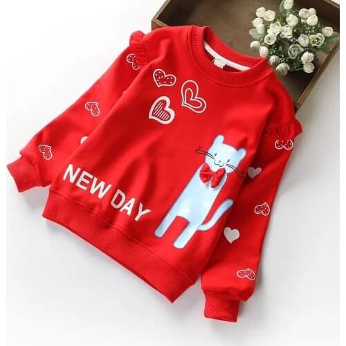 Girls Spring and Autumn Long-Sleeved T-shirt Cartoon Cotton Bottoming Shirt Childrens T-shirt Sweater Youth Sweater 3 8 10 11T