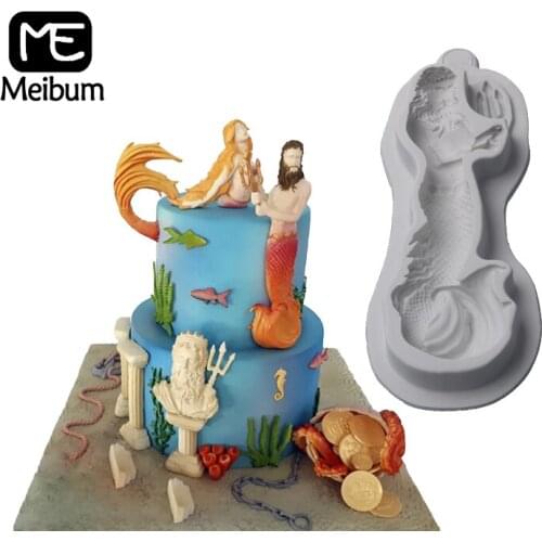 Meibum Neptune Cake Mould Clay Pan Cake Decorating Fondant Silicone Molds Paste Craft Dessert Baking Pastry Form