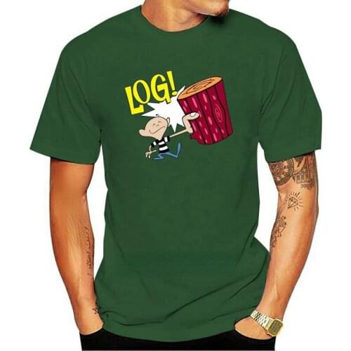 Graphic t shirts 2021New Printed camiseta Ren And Stimpy Log Print Mens T-Shirt masculina women camiseta