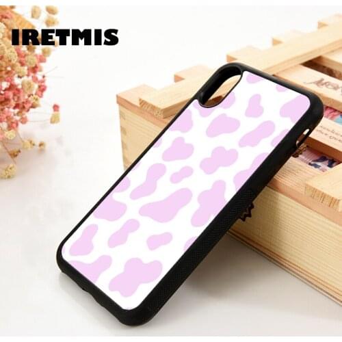 Iretmis 5 5S SE 6 6S TPU Silicone Rubber Phone Case Cover for iPhone 7 8 Plus X Xs 11 12 MINI Pro Max XR Pink MooOOo