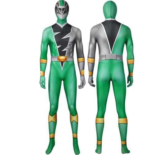 Kishryu Sentai Ryusoulger Cosplay Costume Green Dino Ranger Towa Bodysuit Halloween Masquerade Cool Print Zentai Jumpsuit