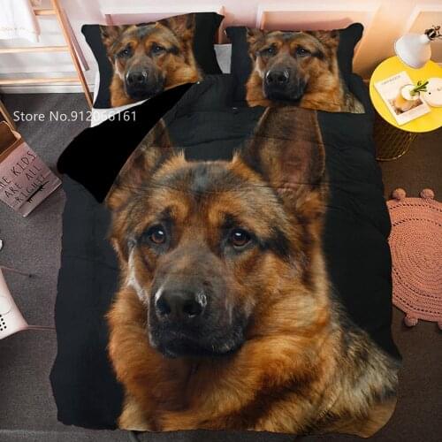 German Shepherd Bedding Set 3D Print Pet Dog Duvet Cover Giant Dog Bed Quilt Cover Single Queen King Bed Cover Set No Sheets