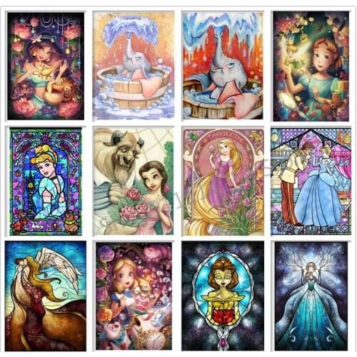 Beauty and The Beast Canvas Painting Disney Princess Cartoon Posters and Print Wall Art Picture for Living Room Home Decoration