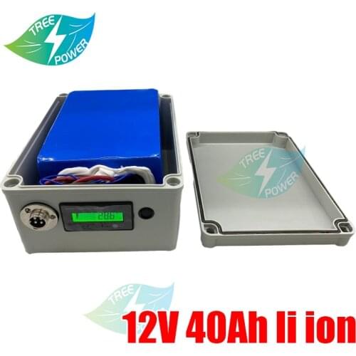 12v 40ah lithium ion battery 12v 40ah li ion batteria BMS 3S for LED light searchlight inverter xenon + 5A charger