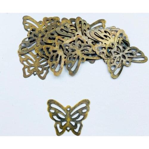 50 pieces/lot 1.6x2cm metal Butterfly Filigree Flower Wrap Connector Jewelry DIY Components