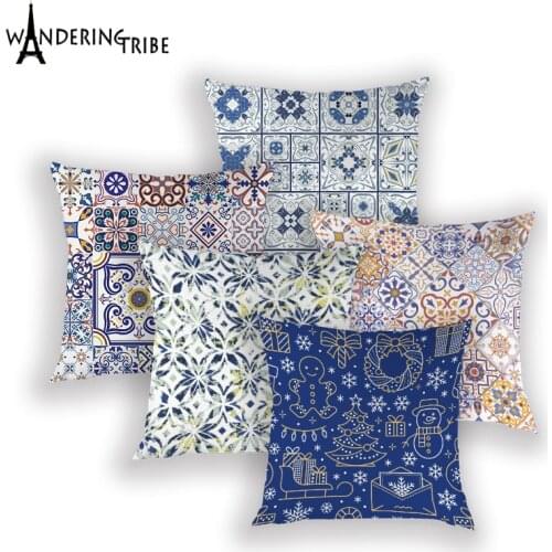 Nordic Style Cushion Cover Geometric Decorative Cushions Covers Polyester Pillow Case Plaid Pattern Luxury Sofa Pillows Cases