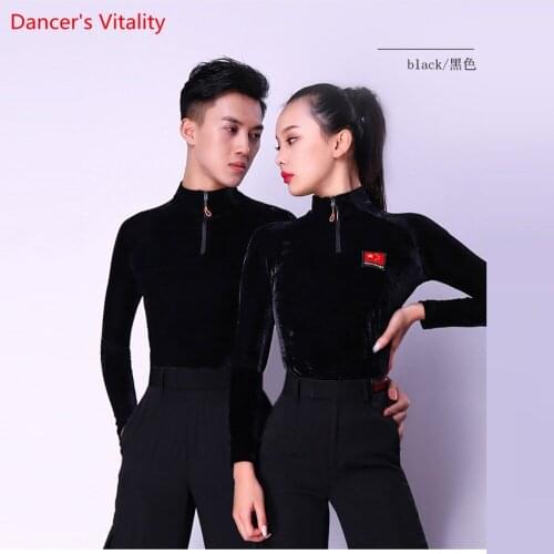 Ballroom Sexy Long Sleeve Modern Latin Dance Clothing Tops For Women / Man new Fashion Costume Performance Wears