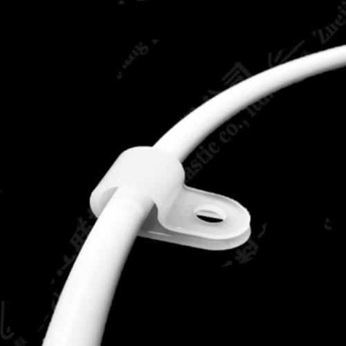 1000PCS/lot Plastic P Clips Black Hose Fasteners Cable Durable R-Type Nylon Cable Clamp Mounting Fix Electrical Fittings