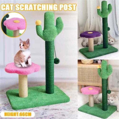 Cat Climbing Frame with Ball Cactus Pet Cat Scratching Post Tree Scratcher Furniture Gym House Toy Cat Jumping Training Toy