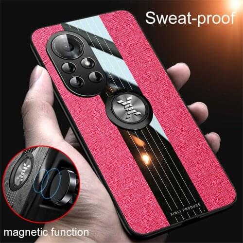 Prime Luxury Cloth Bumper Cover for Huawei Nova 8 Pro SE 5G Nova8 8Pro Nova8SE Phone Case Ring Stand Business Thin Funda Carcasa