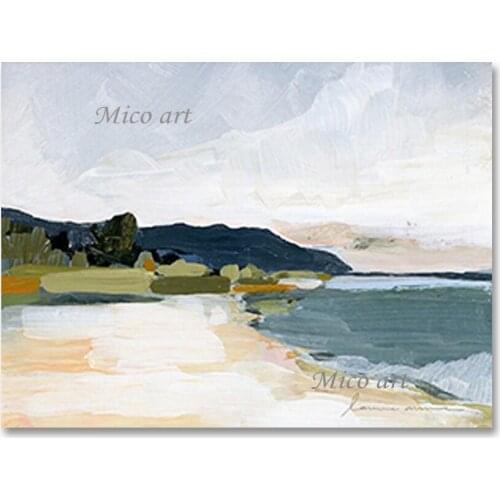 Modern New No Frame Christmas Gift 100% Hand-painted Sea Side Landscape Oil Painting Wall Decor Canvas Art For Living Room