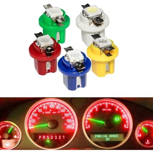 1 Pcs T5 B8.5D 509T B8.5 Smd Led Lamp Car Gauge Speedo Dash Bulb Auto Dashboard Instrument Light Blue Red Green White Yellow
