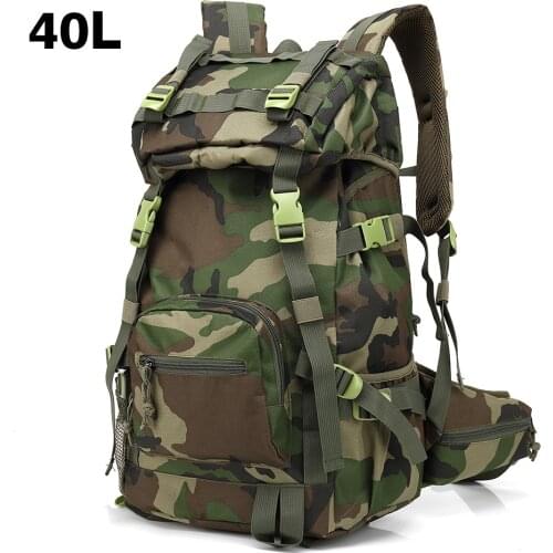 New 40L Large Capacity Hiking Backpack Waterproof Leisure Daypack Tour Backbag Camouflage Climbing Bag For Camping Travel