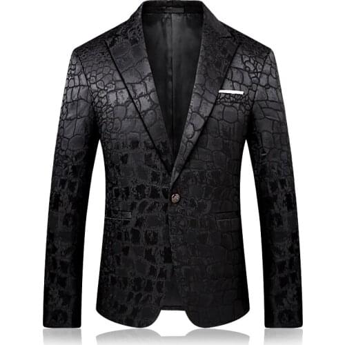 Pattern Jacquard Leopard Blazer Men Prom Party Club Slim Fit Blazer Hombre Suit Jacket Men High Quality Vetement Homme 2020 4xl