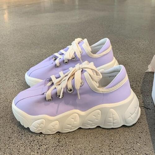 Women Sport Sneakers Ladies Soft Leather Chunky Sneakers Female luxury Brand Platform Shoes high quality Fashion female Trainers