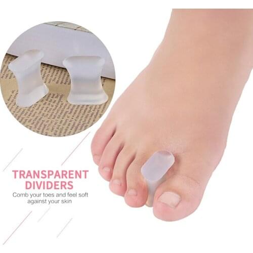 1Pair Silicone Gel Toe Separator Bunion Bone Ectropion Pain Reliever Reusable Toe Separator Thumb Valgus Corrector Foot Care