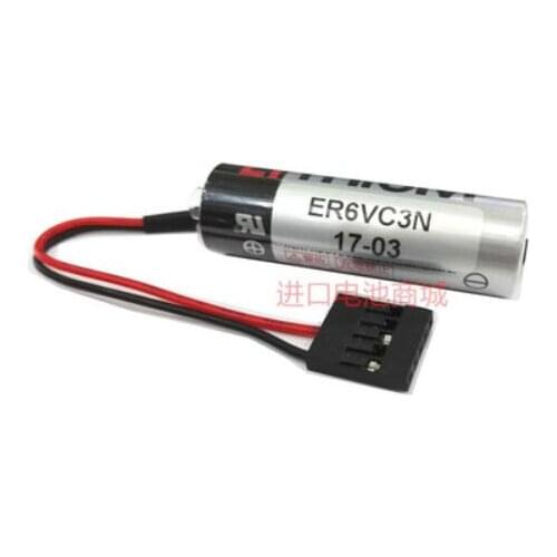 10PCS Original New ER6VC3N 3.6V PLC Lithium Battery with connector ER6V