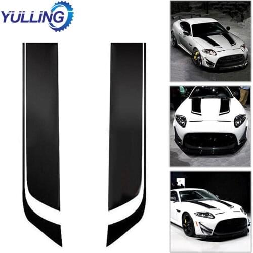 2Pcs Vinyl Car Stickers and Decals Car Hood Stripes Sticker Engine Bonnet Cover Trim Decals For BMW Ford Toyota Accessories