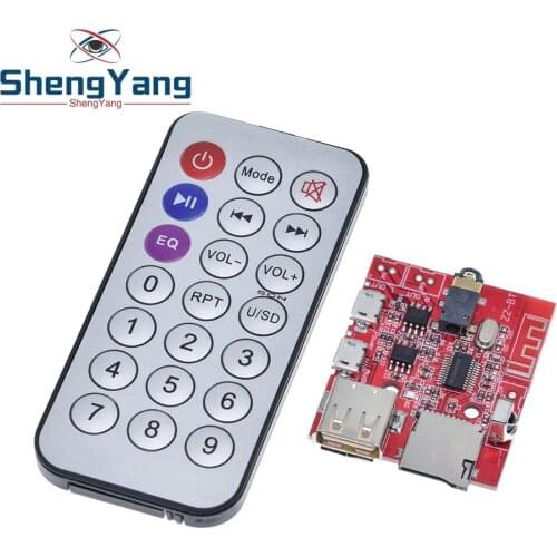 3W Car Bluetooth 4.1 MP3 WAV Decoding Board Speaker Amplifier Audio Receiver Module Support USB/TF/U-DISK/IR Remote Control Red