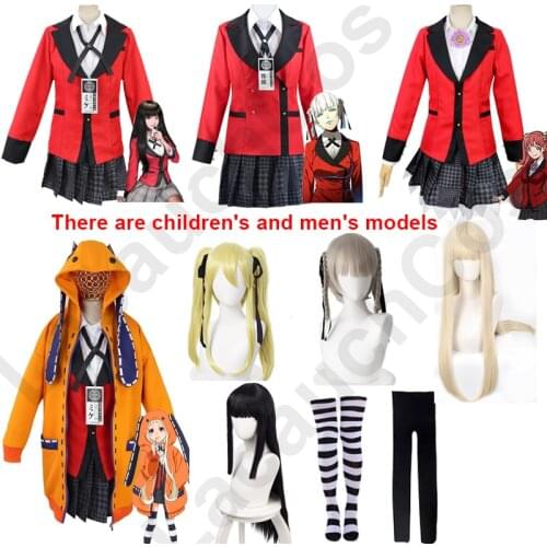 Lacauch Anime Kakegurui Runa Yomozuki Cosplay Costume Jabami Yumeko Orange Hoodie with Ears Prop Poker