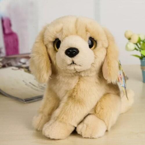Free Shipping 7" Simulation Dog Plush Toys Kawaii Golden Retriever Dolls Stuffed Animal Toys For Children Best Christmas Gifts