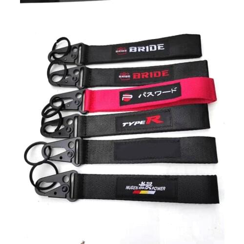 Racing Bride JDM Keepsake Keychain Key Ring Mobile Phone ID Card Hanging Strap Lanyards As Fck Domo Shocker Key Rings