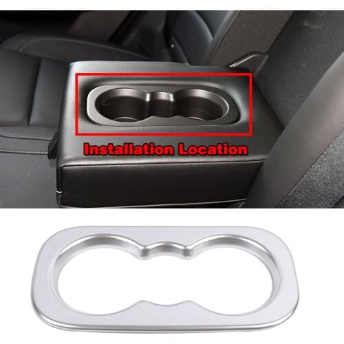 For Renault Koleos 2017-2020 Car Interior Rear Seat Water Cup Holder Frame Covers Trim Decorative ABS Sticker For Samsung QM6