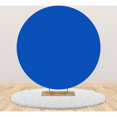 Blue Circle Round Party Decor Backdrops Vinyl and Polyester Photography Backdrops Photobooth White Seamless Backdrop Cloth Prop