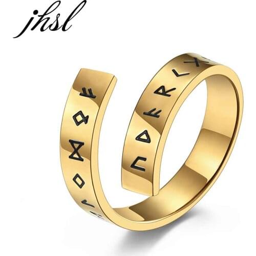 JHSL Male Men Rings Stainless Steel Black Vintage Gray Gold Silver Color wholesale Large US size 7 8 9 10 11 12 New 2021