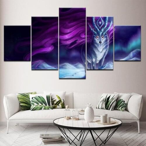 Canvas Painting fantasy deer animals 5 Pieces Wall Art Painting Modular Wallpapers Poster Print for living room Home Decor