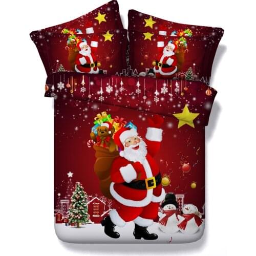 Free shipping Christmas Day 3d 4pcs bedding set without filling twin/full/queen/king/super king size Merry Xmas home textile