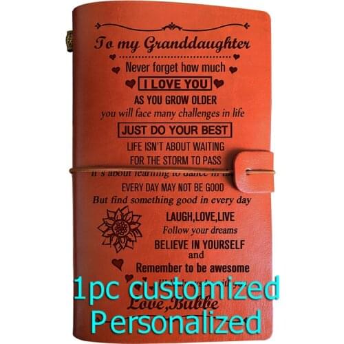 Engraved Leather journal personalized gifts to my husband BJ250 Customized Notebook A5 Dropshipping Supplier US Store Diary