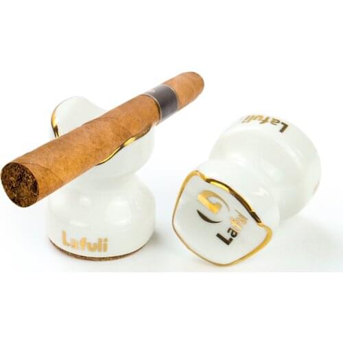 LAFULI Ceramic Cigar Display Stand Cigar Holder Vertical Portable Mini Cigar Display Stand Smoking Accessory Men Gifts 4.5X3.5cm