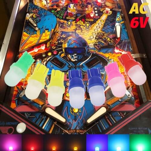 6V 6.3V AC DC Non-polarity T5 LED Light Bulb 2721 37 74 17 286 for Pinball Machine Orange Ice Blue Pink White 10PCS