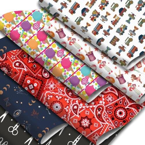 Cartoon Theme Synthetic Leather Fabric Feather Butterfly Printed Faux Leather Sheets 20x33cm for DIY Handbagd Earrings Crafts