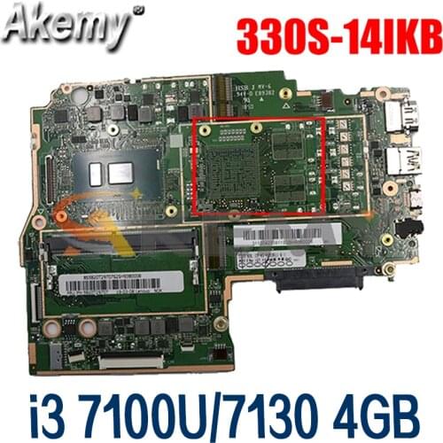 For Lenovo 330S-14IKB laptop motherboard with i3 7100U/7130 4GB RAM tested 100% working FRU 5B20T29707 5B20T29719 Mainboard