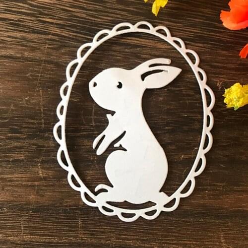 TOPEXPRESSION Cute Metal Cutting Dies DIY Easter Egg And Rabbit Set Circle Lace Frame Scrapbooking Embossing Paper Craft Die